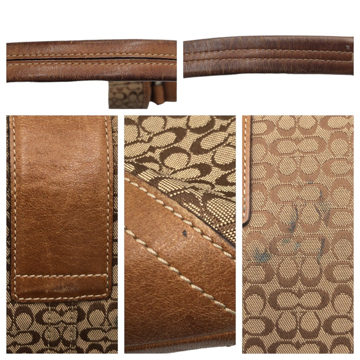 COACH コーチ シグネチャー ソーホー ブラウン 茶 シルバー金具 キャンバス 6818 ハンドバッグ 肩掛け  レディース