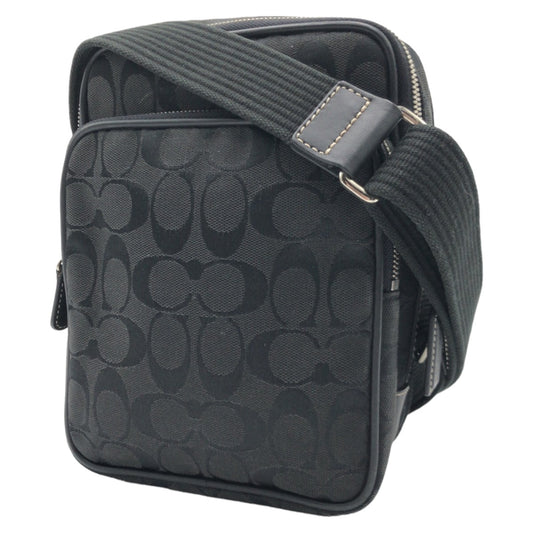 COACH コーチ シグネチャー 男女兼用 ブラック 黒 シルバー金具 キャンバス 4270 ショルダーバック 斜め掛け  レディース