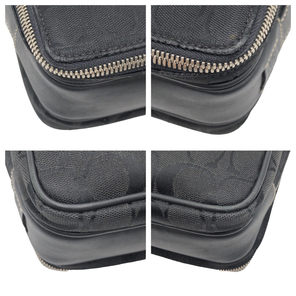 COACH コーチ シグネチャー 男女兼用 ブラック 黒 シルバー金具 キャンバス 4270 ショルダーバック 斜め掛け  レディース