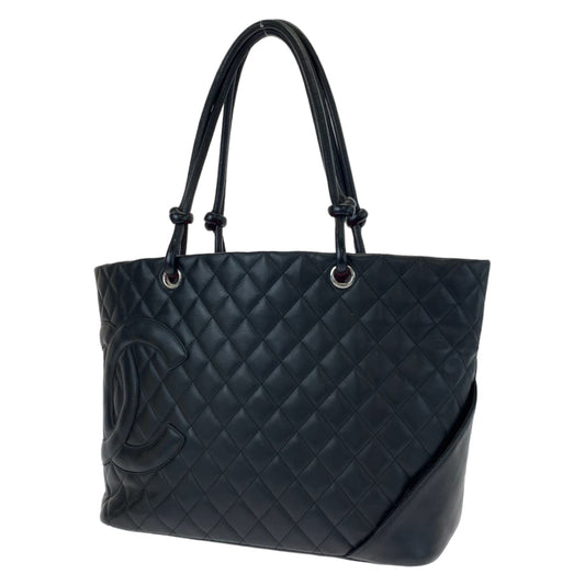 CHANEL シャネル ヴィンテージ カンボンライン GM ココマーク ブラック 黒  ラムスキン トートバッグ 肩掛け  レディース