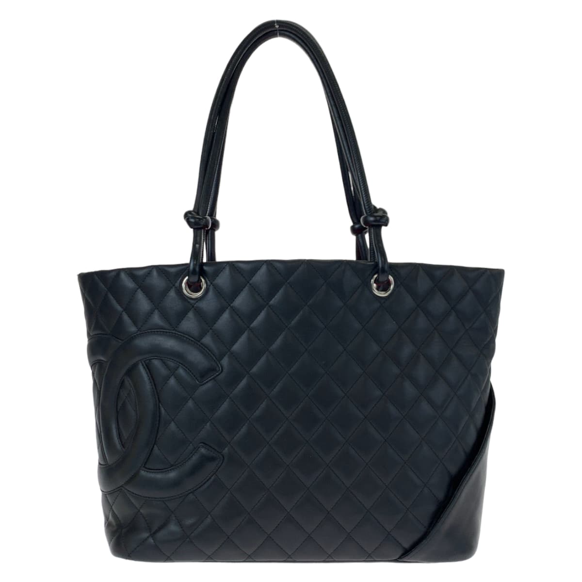 CHANEL シャネル ヴィンテージ カンボンライン GM ココマーク ブラック 黒  ラムスキン トートバッグ 肩掛け  レディース