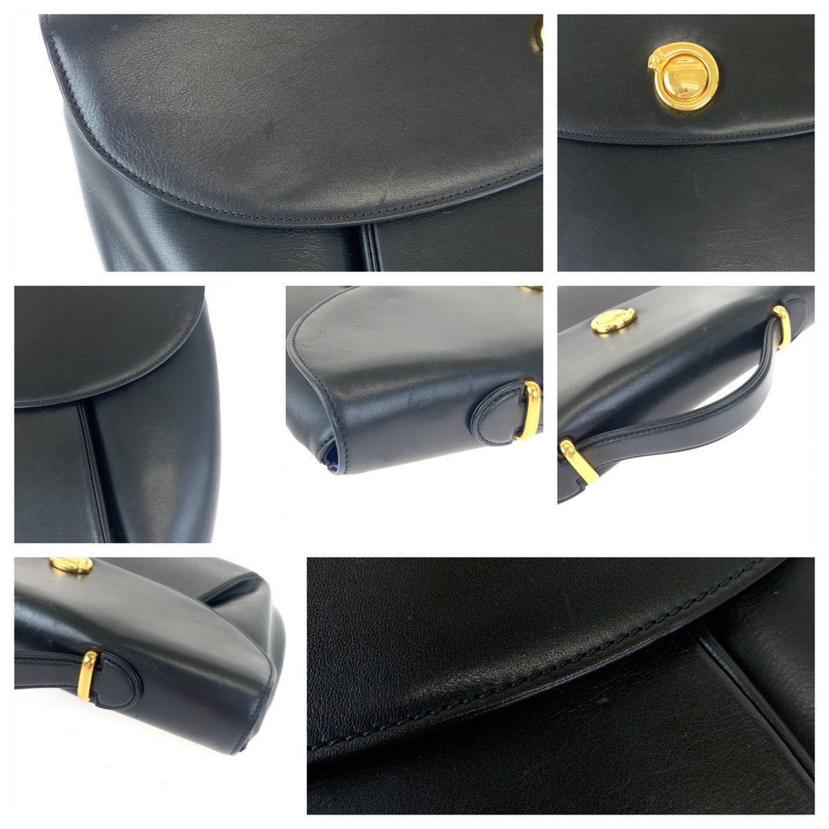 10290
CARTIER カルティエ パンテール ブラック ゴールド金具 レザー ビジネスバッグ ブリーフケース  メンズ