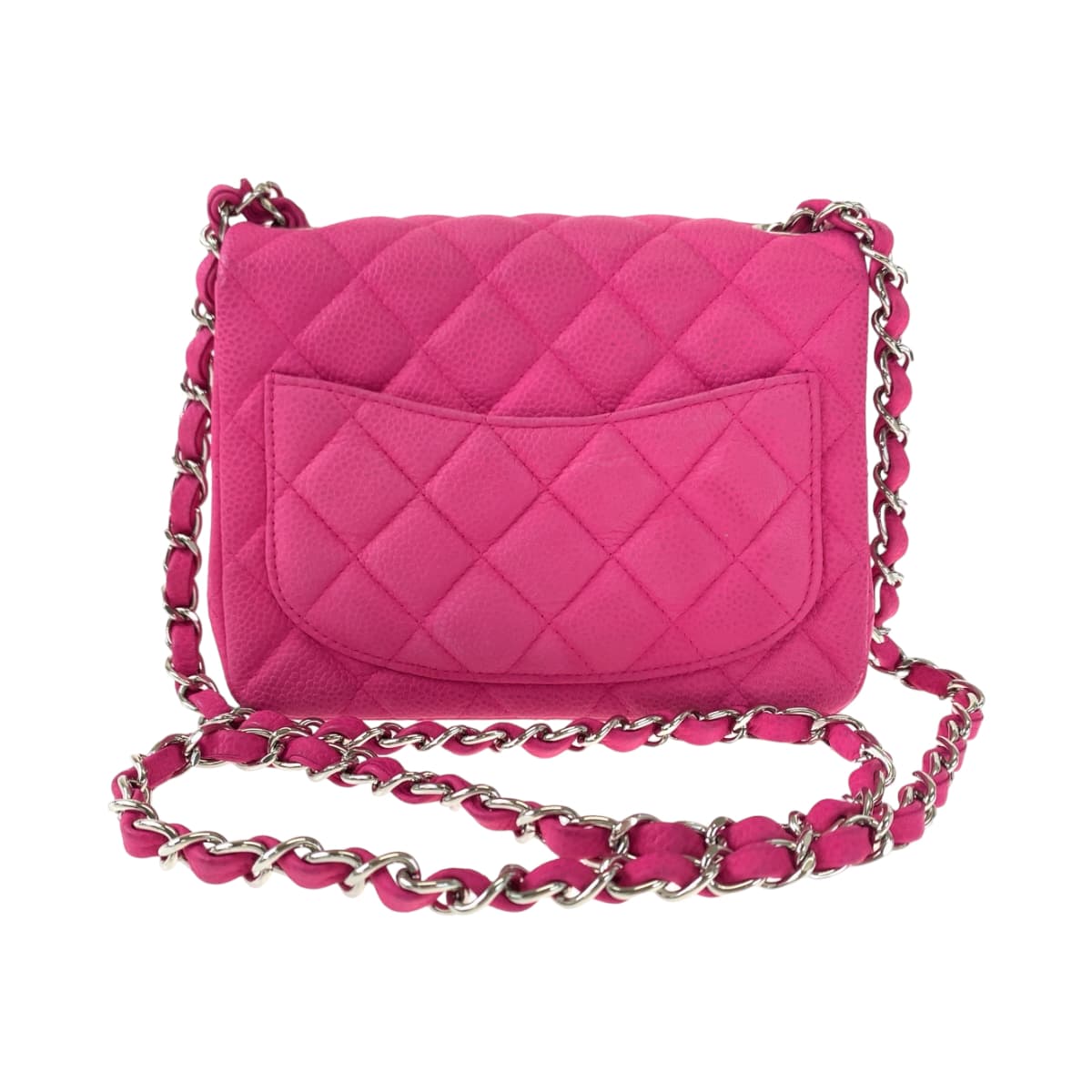 H-00401
CHANEL シャネル ミニマトラッセ ココマーク ターンロック ピンク シルバー金具 マットキャビアスキン ショルダーバッグ 斜め掛け  レディース