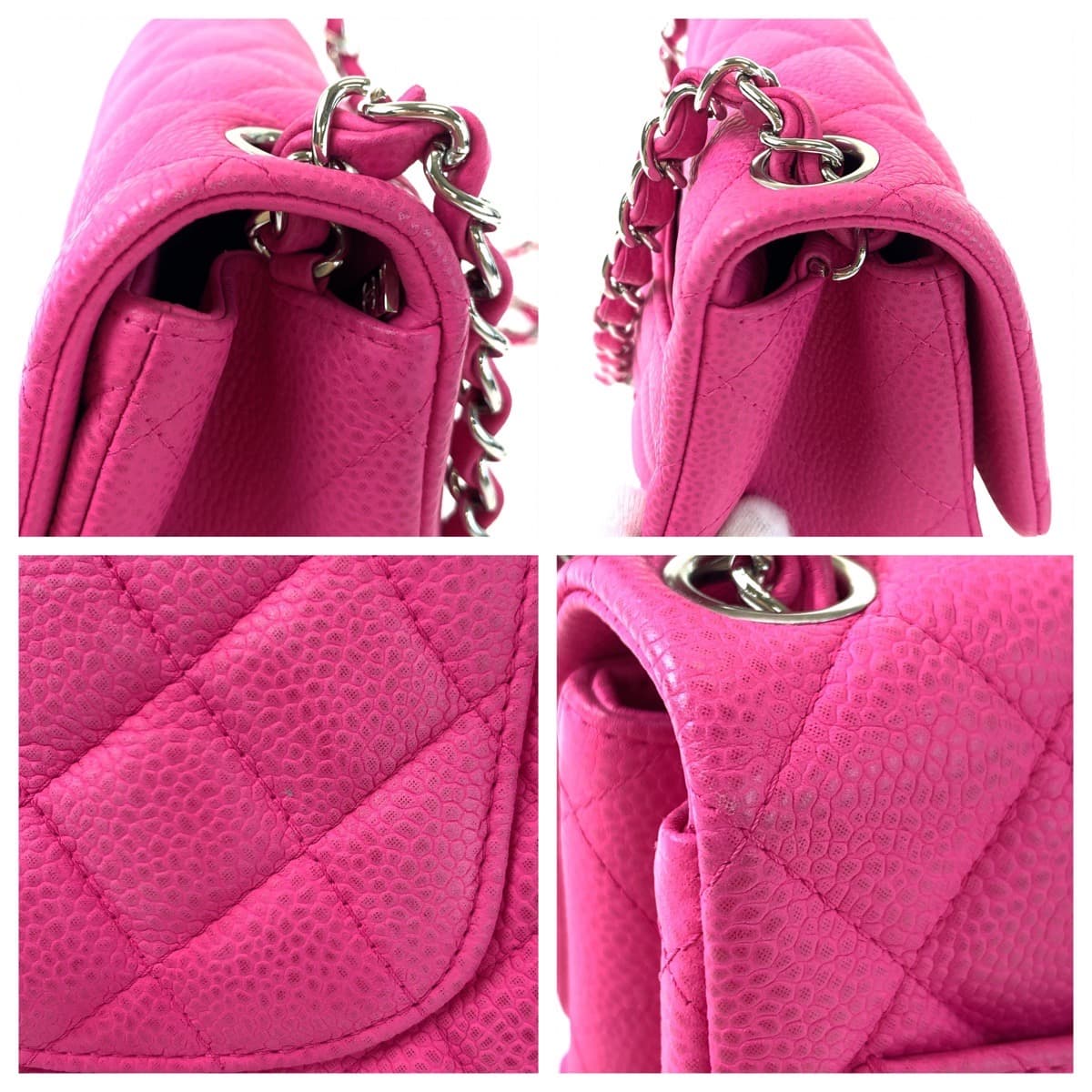 H-00401
CHANEL シャネル ミニマトラッセ ココマーク ターンロック ピンク シルバー金具 マットキャビアスキン ショルダーバッグ 斜め掛け  レディース