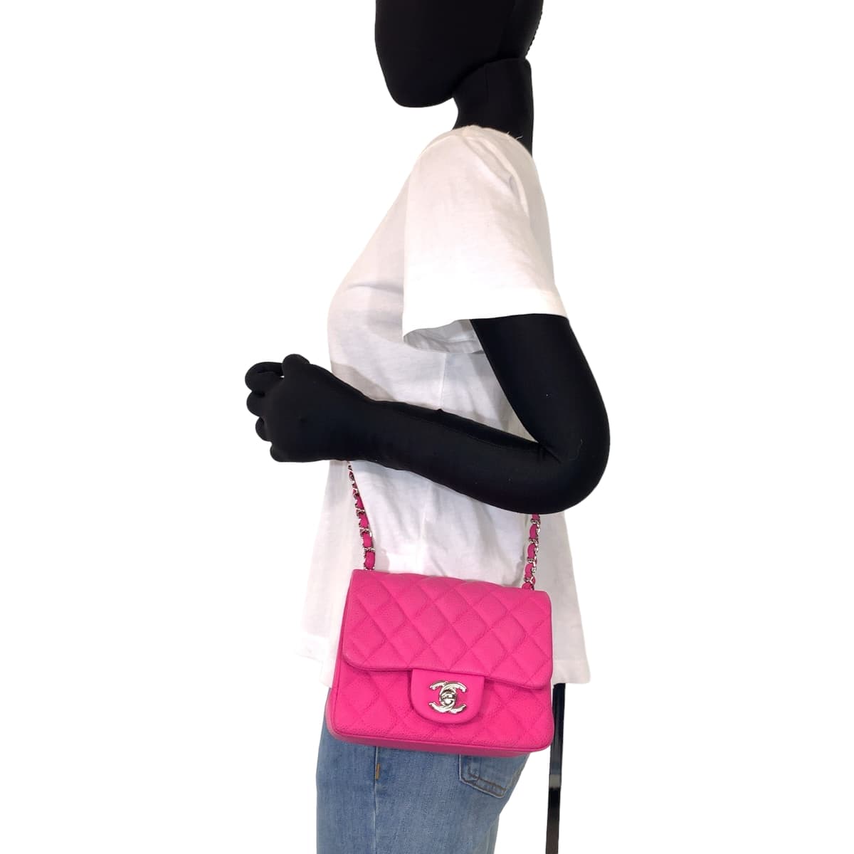 H-00401
CHANEL シャネル ミニマトラッセ ココマーク ターンロック ピンク シルバー金具 マットキャビアスキン ショルダーバッグ 斜め掛け  レディース