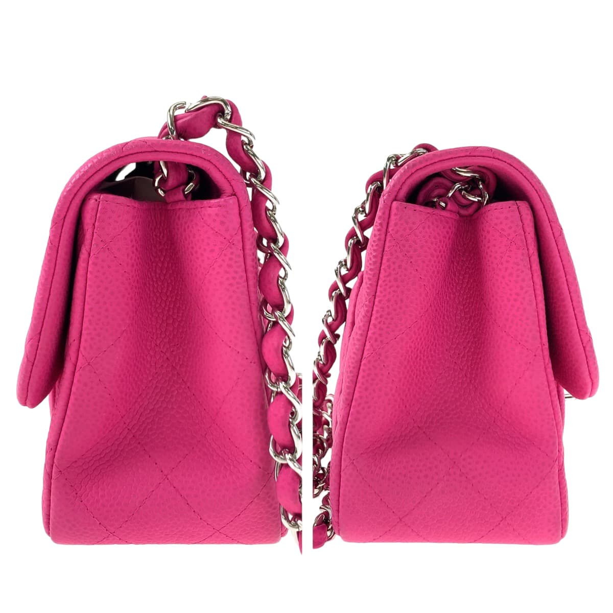 H-00401
CHANEL シャネル ミニマトラッセ ココマーク ターンロック ピンク シルバー金具 マットキャビアスキン ショルダーバッグ 斜め掛け  レディース