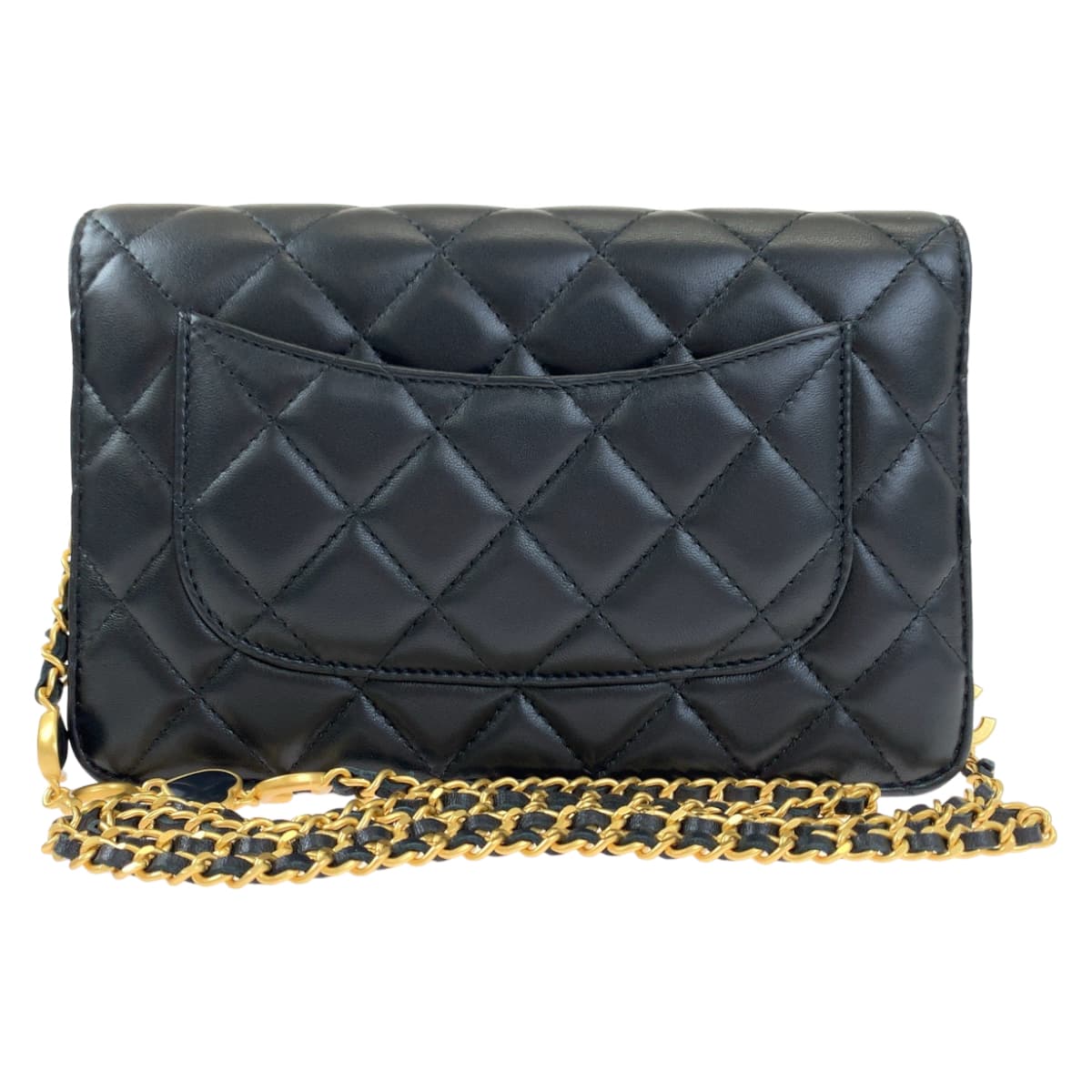 H-00402
CHANEL シャネル マトラッセ ココマーク ブラック 黒 ゴールド金具 ラムスキン AP3035 新型 チェーンウォレット ショルダーバッグ  レディース