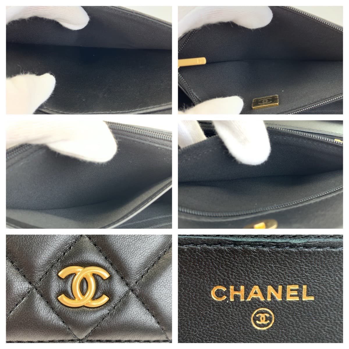 H-00402
CHANEL シャネル マトラッセ ココマーク ブラック 黒 ゴールド金具 ラムスキン AP3035 新型 チェーンウォレット ショルダーバッグ  レディース