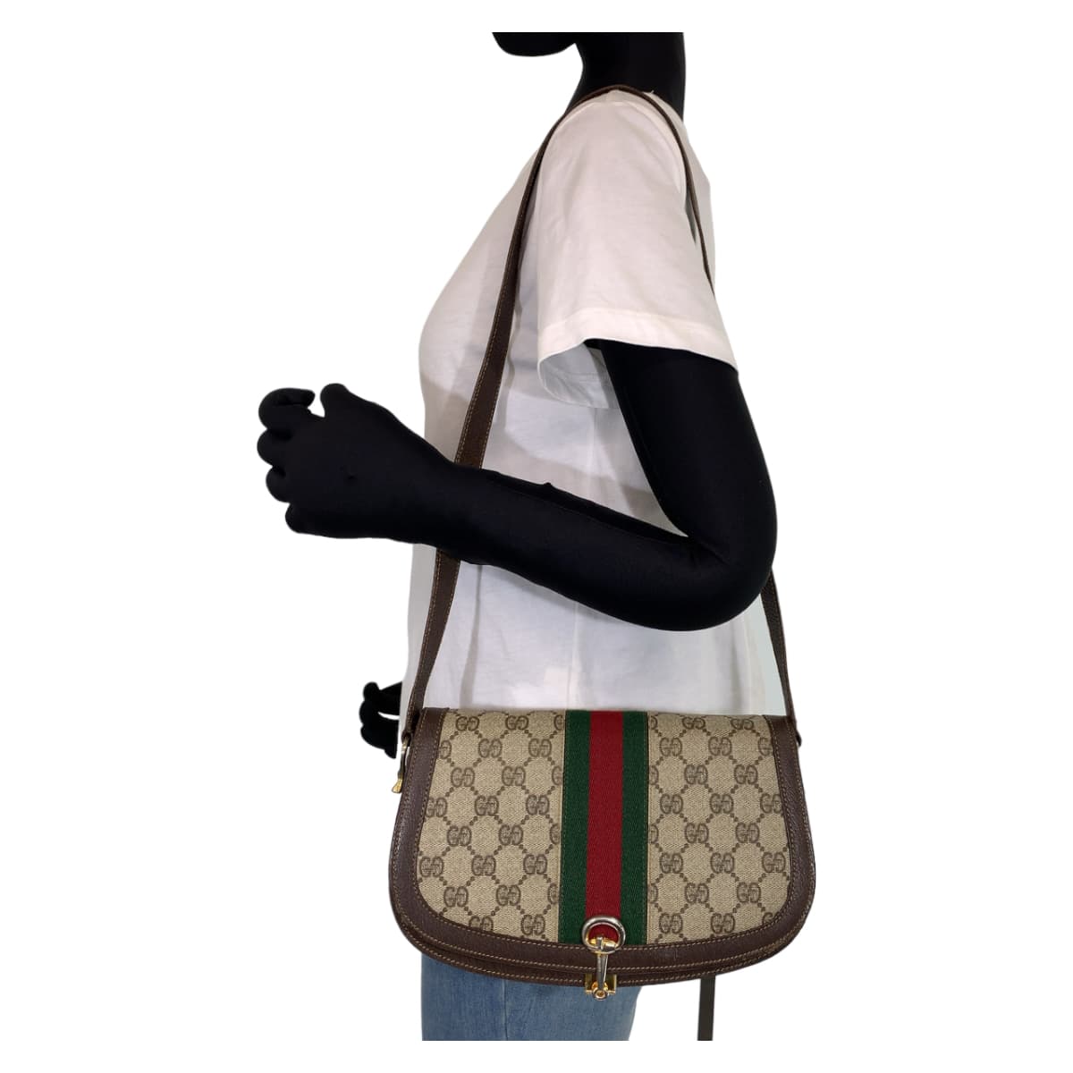 H-00403
GUCCI グッチ ヴィンテージ オールドグッチ シェリーライン ブラウン 茶 ゴールド金具 GGスプリームキャンバス ショルダーバッグ 斜め掛けバッグ  レディース