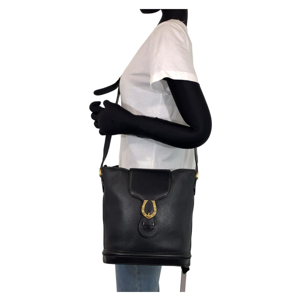 H-00404
GUCCI グッチ ヴィンテージ オールドグッチ ホースシュー ブラック 黒 ゴールド金具 レザー 001 084 1200 ショルダーバッグ 斜め掛けバッグ  レディース