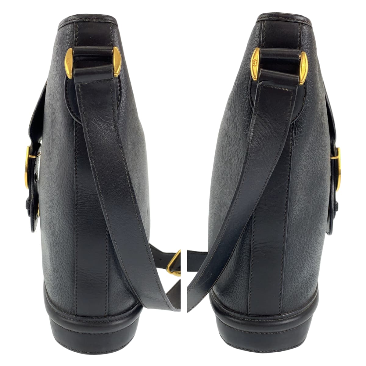 H-00404
GUCCI グッチ ヴィンテージ オールドグッチ ホースシュー ブラック 黒 ゴールド金具 レザー 001 084 1200 ショルダーバッグ 斜め掛けバッグ  レディース