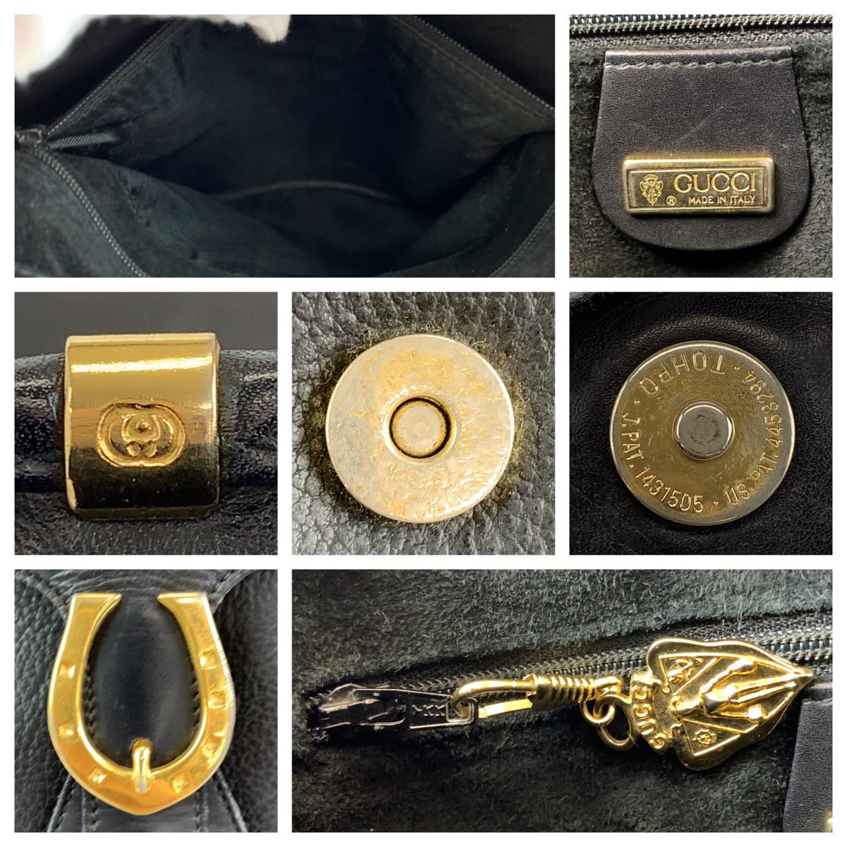 H-00404
GUCCI グッチ ヴィンテージ オールドグッチ ホースシュー ブラック 黒 ゴールド金具 レザー 001 084 1200 ショルダーバッグ 斜め掛けバッグ  レディース
