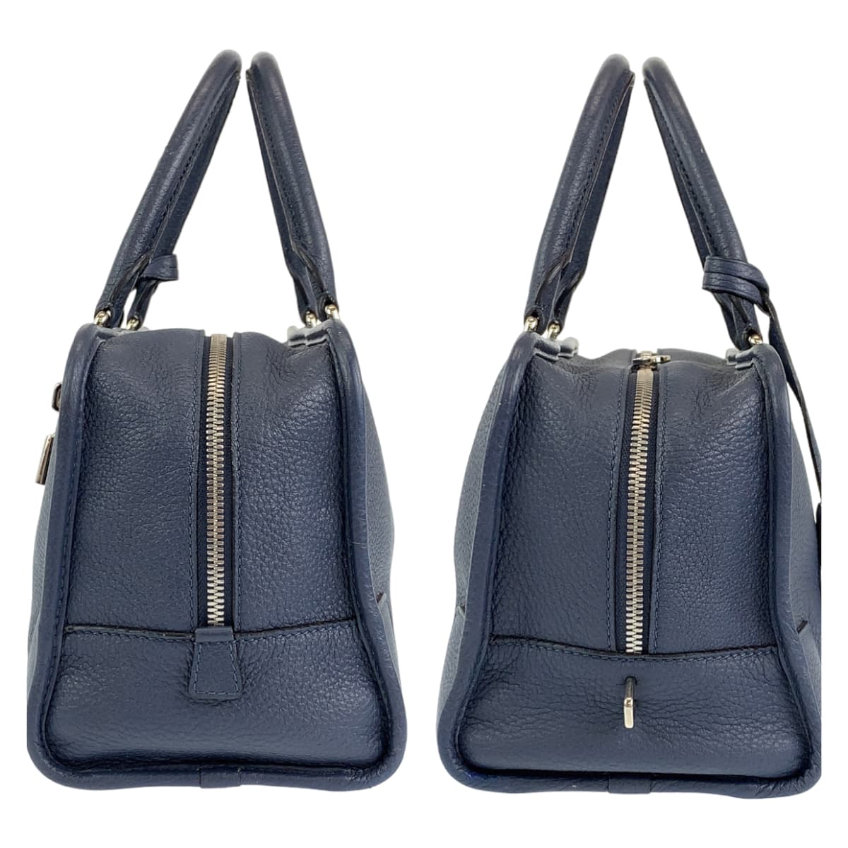 H-00406
LOEWE ロエベ アナグラム アマソナ35 ネイビー 紺 ブルー 青 シルバー金具 レザー ハンドバッグ ミニボストン  レディース