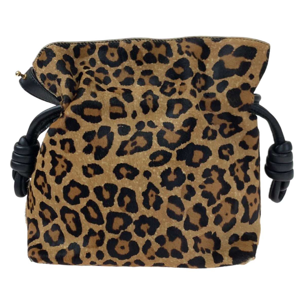 H-00407
LOEWE ロエベ アナグラム フラメンコ22 ブラウン 茶 ヒョウ柄 ハラコ ショルダーバッグ 斜め掛け  レディース