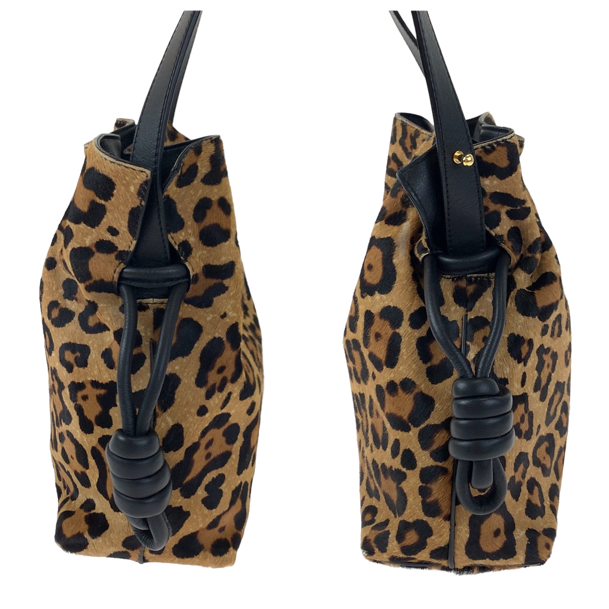 H-00407
LOEWE ロエベ アナグラム フラメンコ22 ブラウン 茶 ヒョウ柄 ハラコ ショルダーバッグ 斜め掛け  レディース
