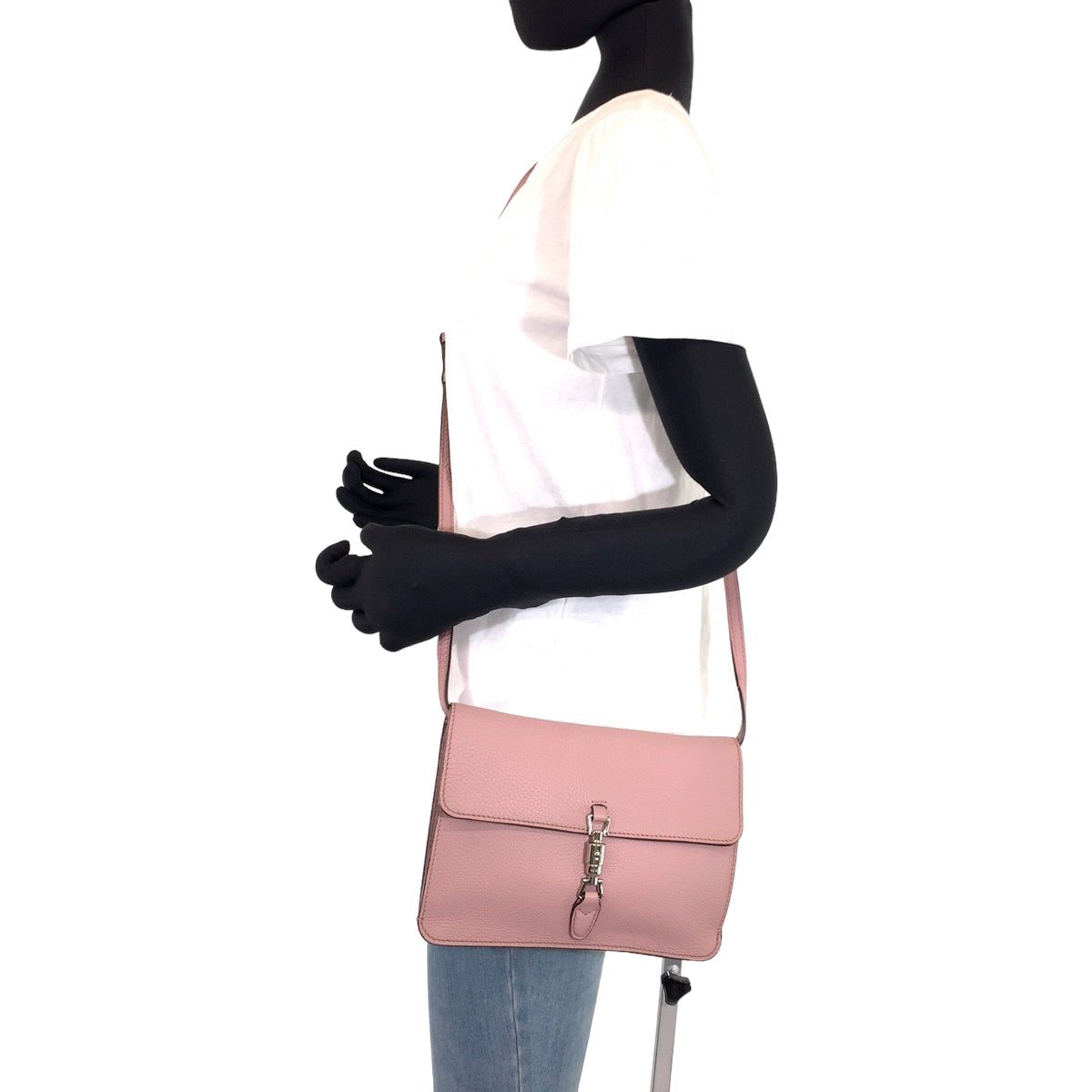H-00408
GUCCI グッチ ニュージャッキー ピンク シルバー金具 レザー 364435 ショルダーバッグ 斜め掛け  レディース