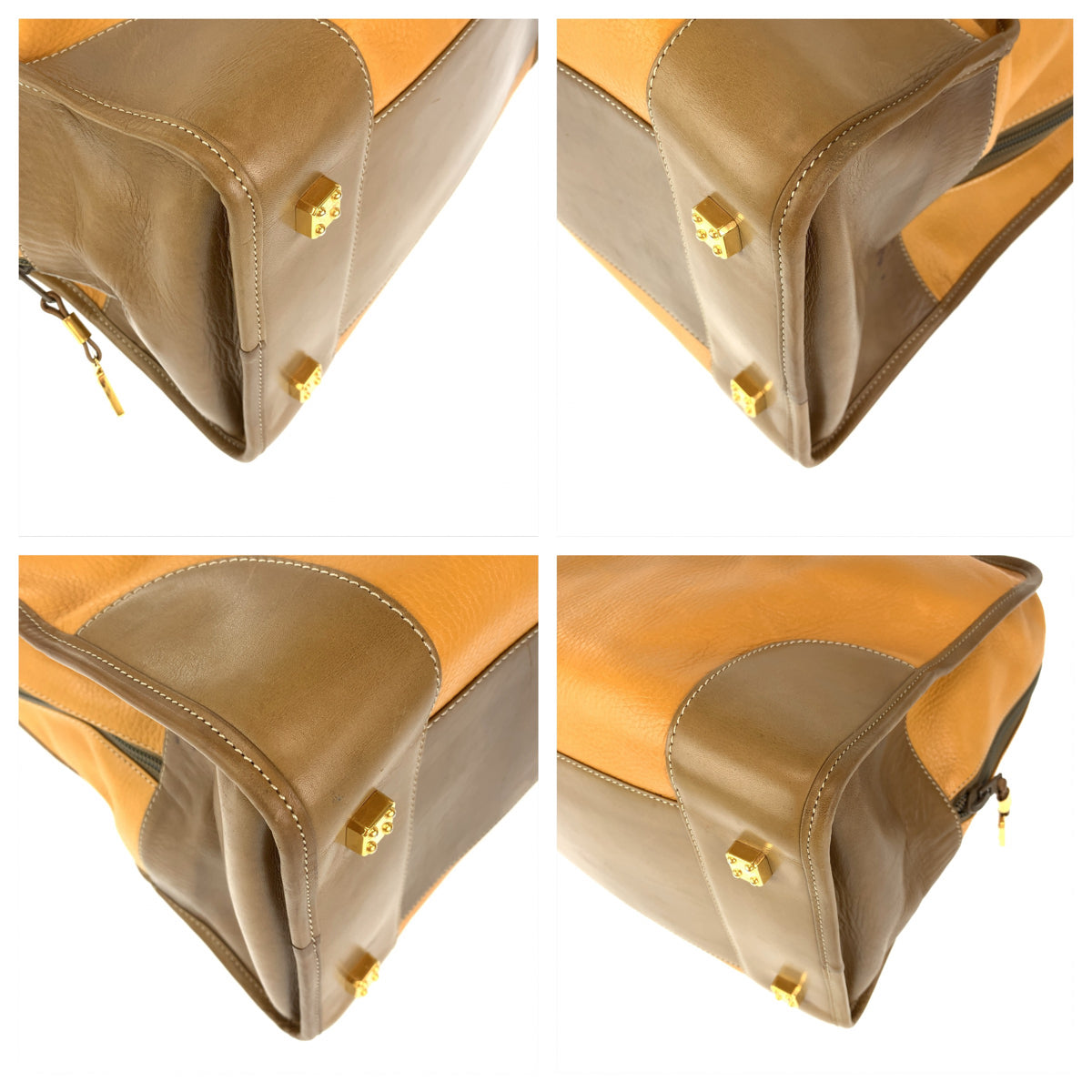 H-00412
LOEWE ロエベ アナグラム アマソナ40 ブラウン 茶 ゴールド金具 レザー ボストンバッグ ハンドバッグ  レディース