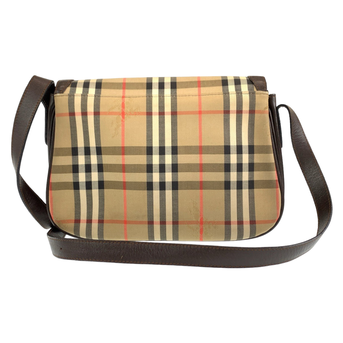 H-00416
BURBERRY バーバリー ノヴァチェック ブラウン 茶 キャンバス ショルダーバッグ 肩掛け  レディース