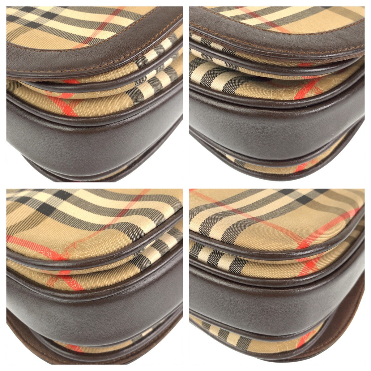 H-00416
BURBERRY バーバリー ノヴァチェック ブラウン 茶 キャンバス ショルダーバッグ 肩掛け  レディース