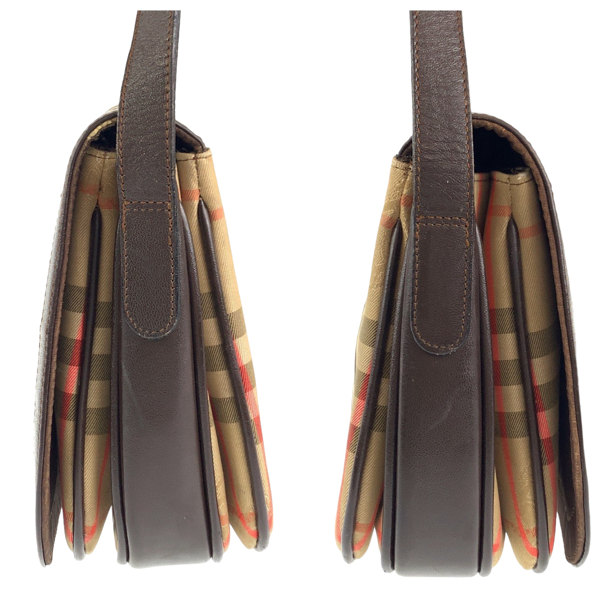 H-00416
BURBERRY バーバリー ノヴァチェック ブラウン 茶 キャンバス ショルダーバッグ 肩掛け  レディース