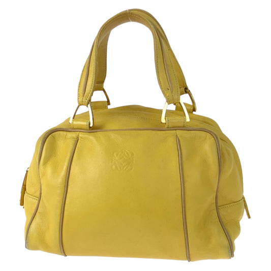 10299
 LOEWE Anagram Yellow Leather Handbag Mini Boston Bag for Women