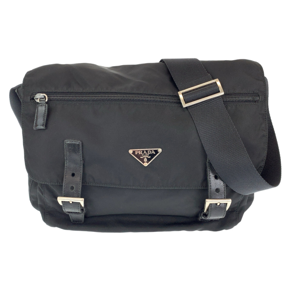 H-00422
PRADA プラダ テスート ブラック 黒 シルバー金具 ナイロン ショルダーバッグ 斜め掛け  メンズ
