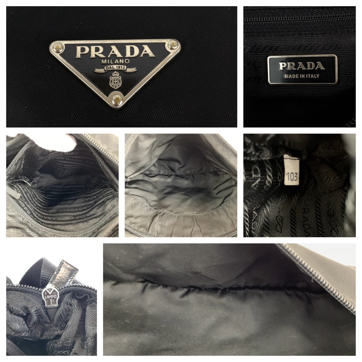 H-00422
PRADA プラダ テスート ブラック 黒 シルバー金具 ナイロン ショルダーバッグ 斜め掛け  メンズ