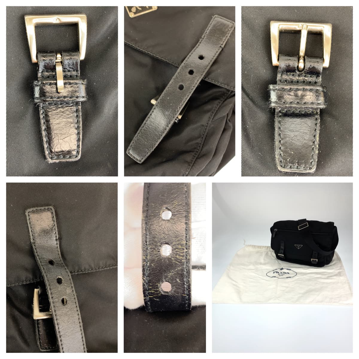 H-00422
PRADA プラダ テスート ブラック 黒 シルバー金具 ナイロン ショルダーバッグ 斜め掛け  メンズ
