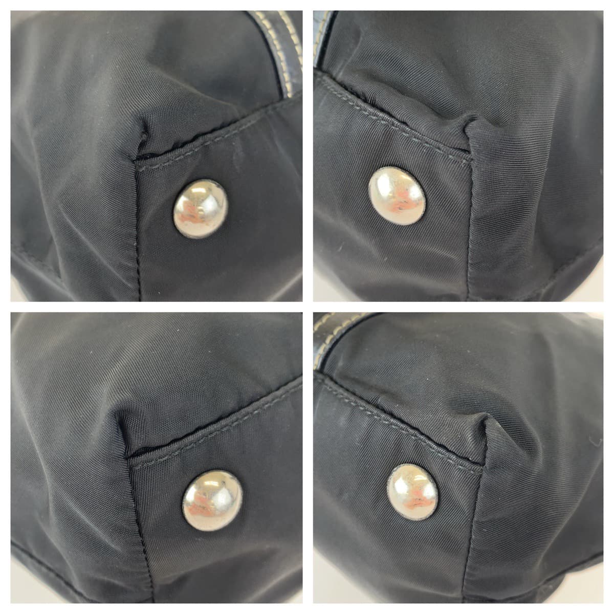 10301
PRADA プラダ テスート 三角ロゴプレート ブラック 黒 シルバー金具 ナイロン / レザー トートバッグ ショルダーバッグ  レディース