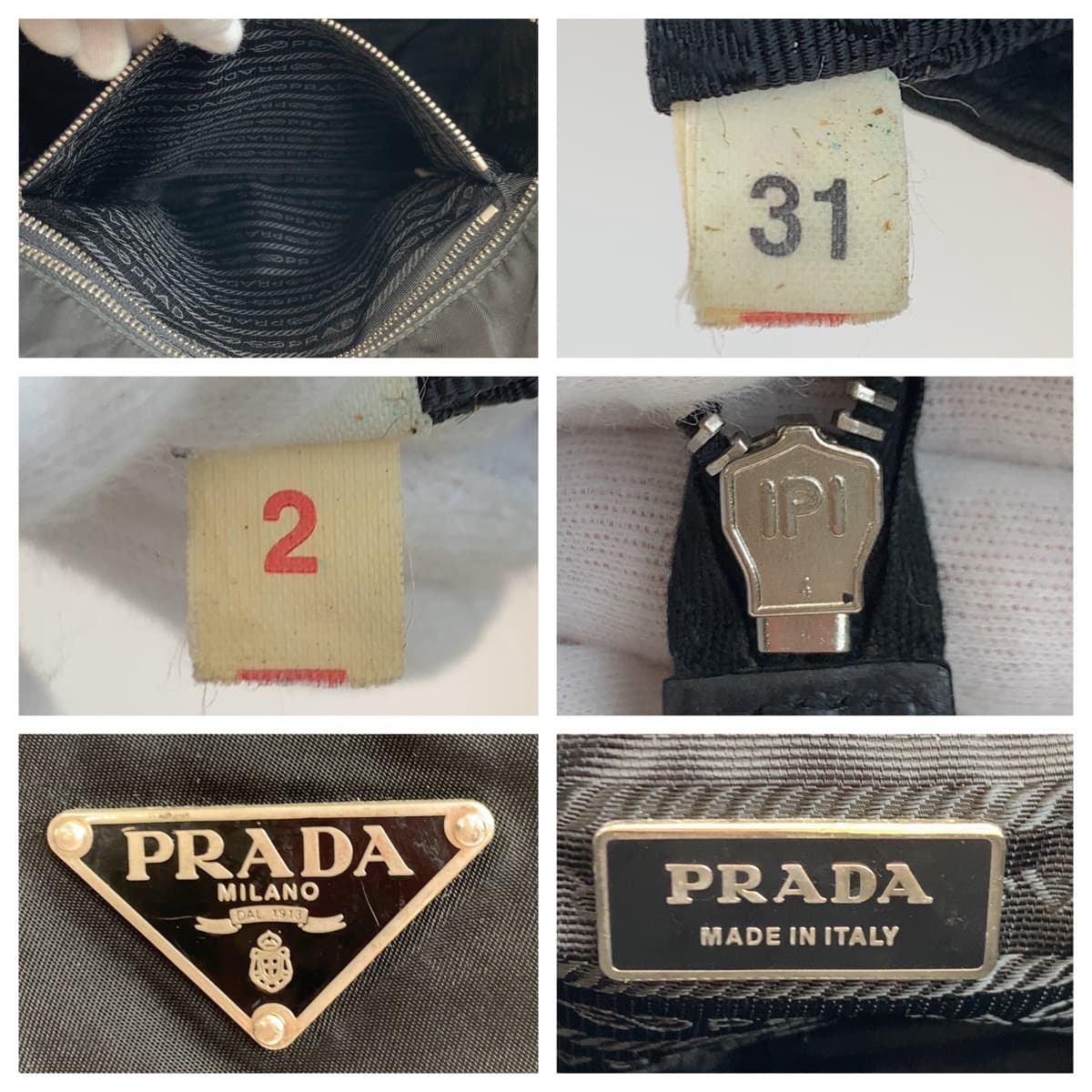 10301
PRADA プラダ テスート 三角ロゴプレート ブラック 黒 シルバー金具 ナイロン / レザー トートバッグ ショルダーバッグ  レディース