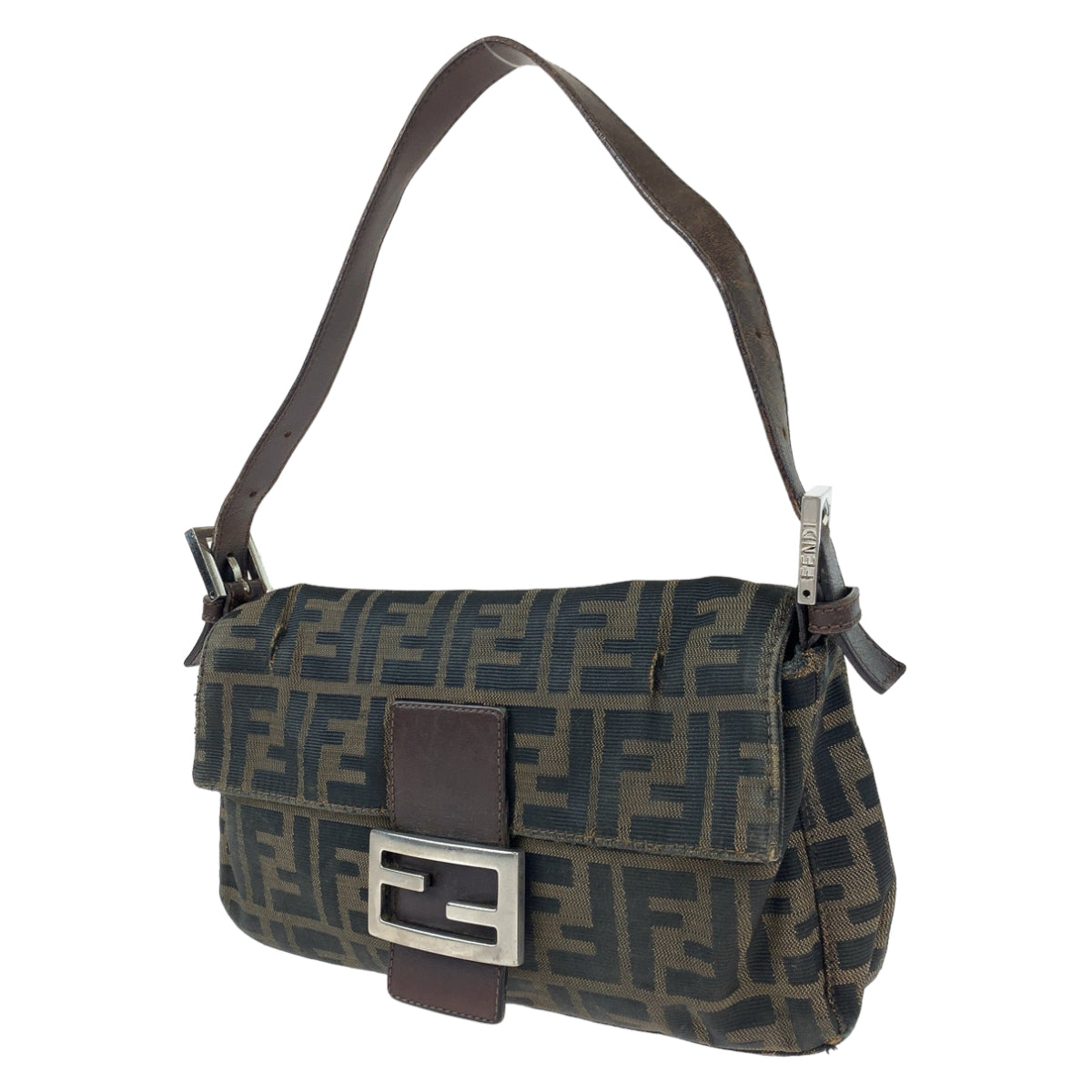 H-00428
FENDI フェンディ ズッカ マンマバケット ブラウン 茶 キャンバス ハンドバッグ アクセサリーポーチ  レディース