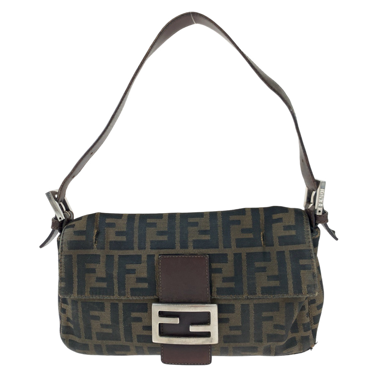 H-00428
FENDI フェンディ ズッカ マンマバケット ブラウン 茶 キャンバス ハンドバッグ アクセサリーポーチ  レディース