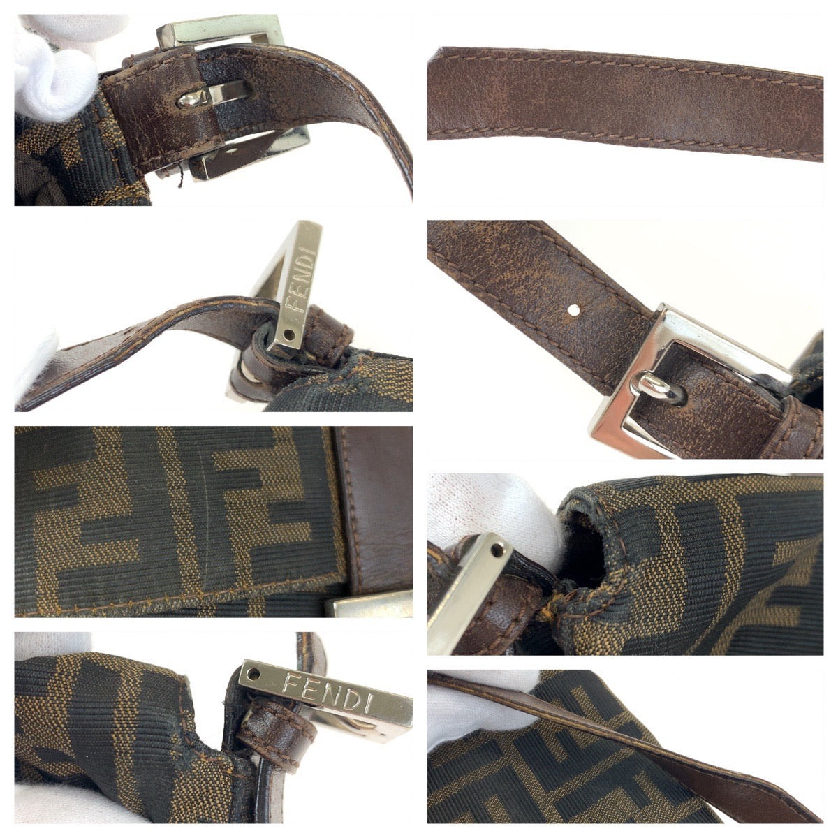H-00428
FENDI フェンディ ズッカ マンマバケット ブラウン 茶 キャンバス ハンドバッグ アクセサリーポーチ  レディース