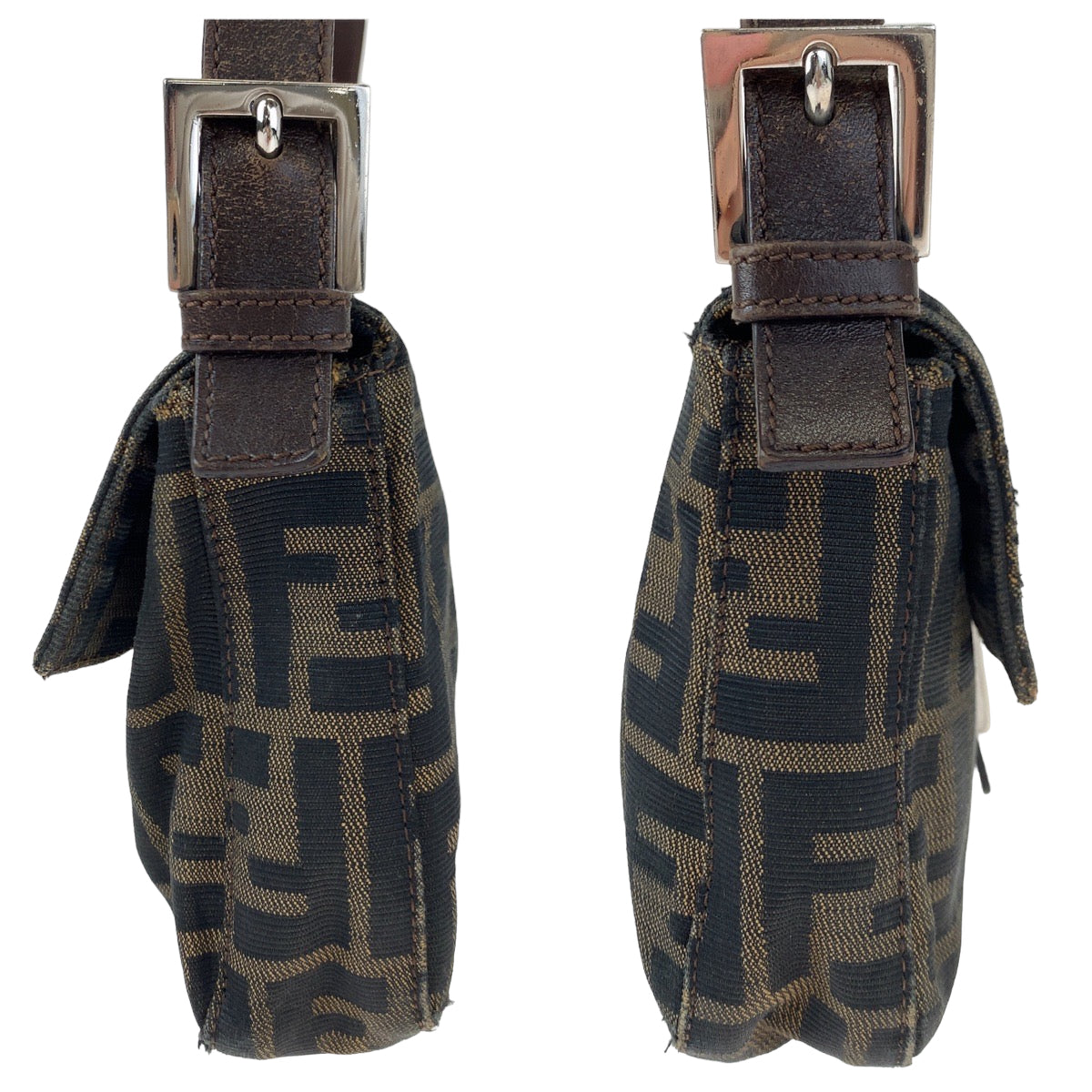 H-00428
FENDI フェンディ ズッカ マンマバケット ブラウン 茶 キャンバス ハンドバッグ アクセサリーポーチ  レディース