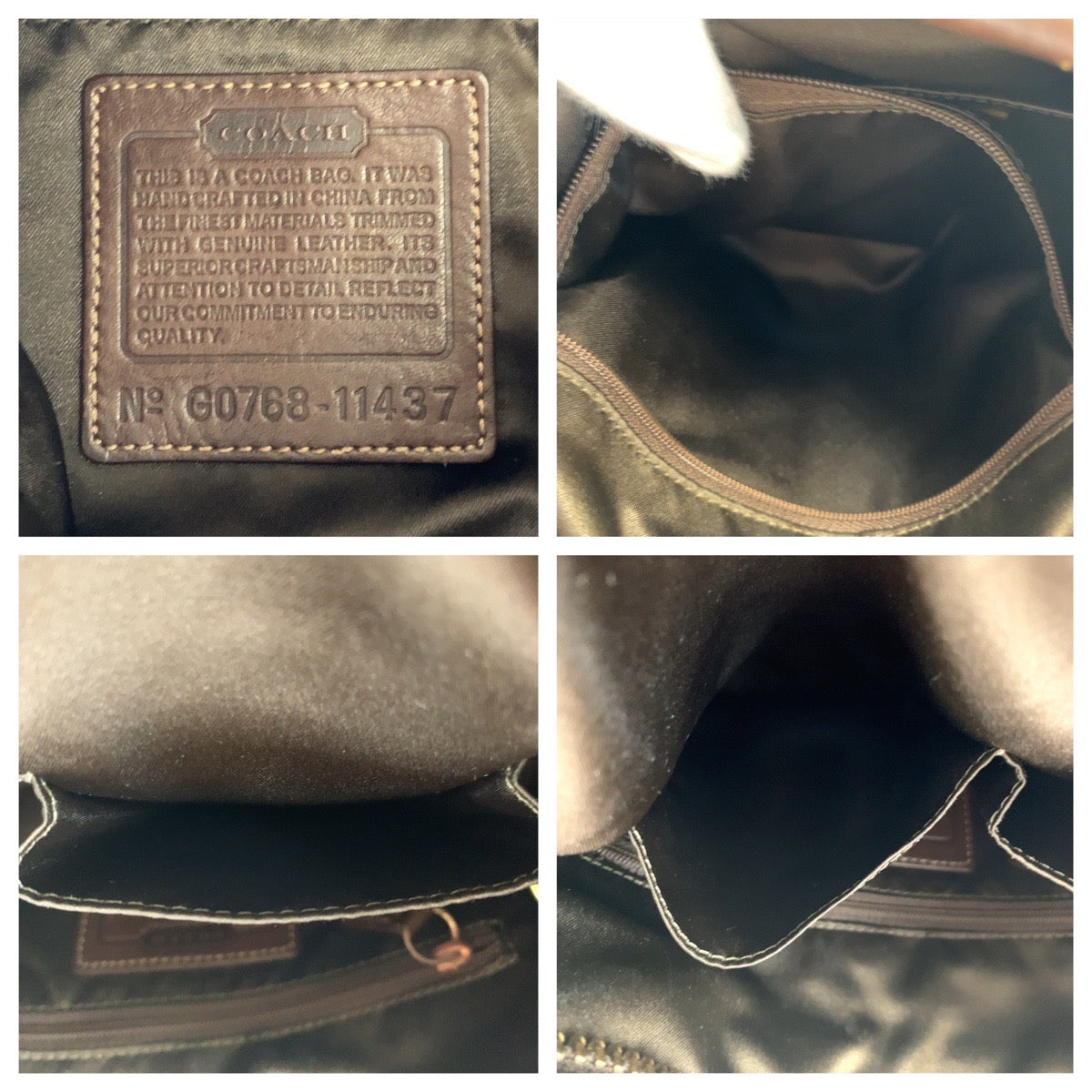 12547
COACH コーチ シグネチャー ブラウン キャンバス ホーボー ショルダーバッグ 斜め掛け ダッフルバッグ  レディース ABP5
