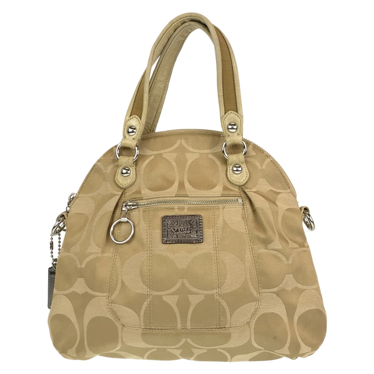 12642
COACH コーチ シグネチャー ポピー ベージュ キャンバス 18708 ショルダーバック ハンドバッグ 2way 斜め掛け可能  レディース