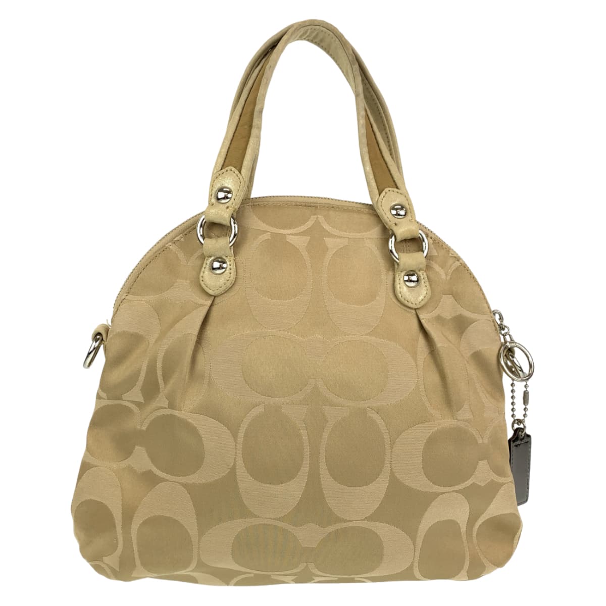 12642
COACH コーチ シグネチャー ポピー ベージュ キャンバス 18708 ショルダーバック ハンドバッグ 2way 斜め掛け可能  レディース