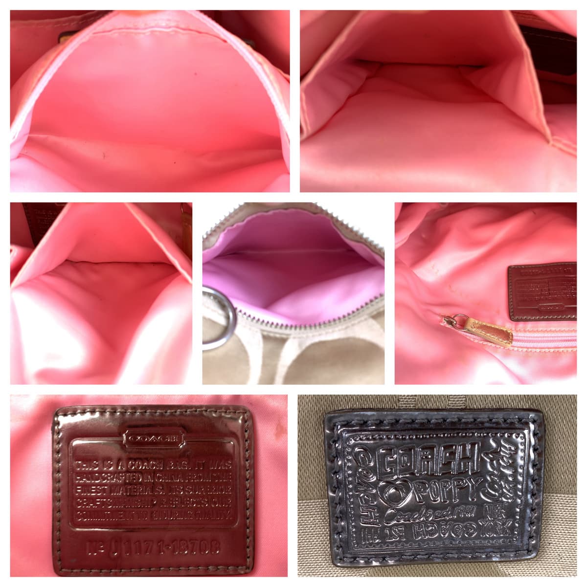 12642
COACH コーチ シグネチャー ポピー ベージュ キャンバス 18708 ショルダーバック ハンドバッグ 2way 斜め掛け可能  レディース