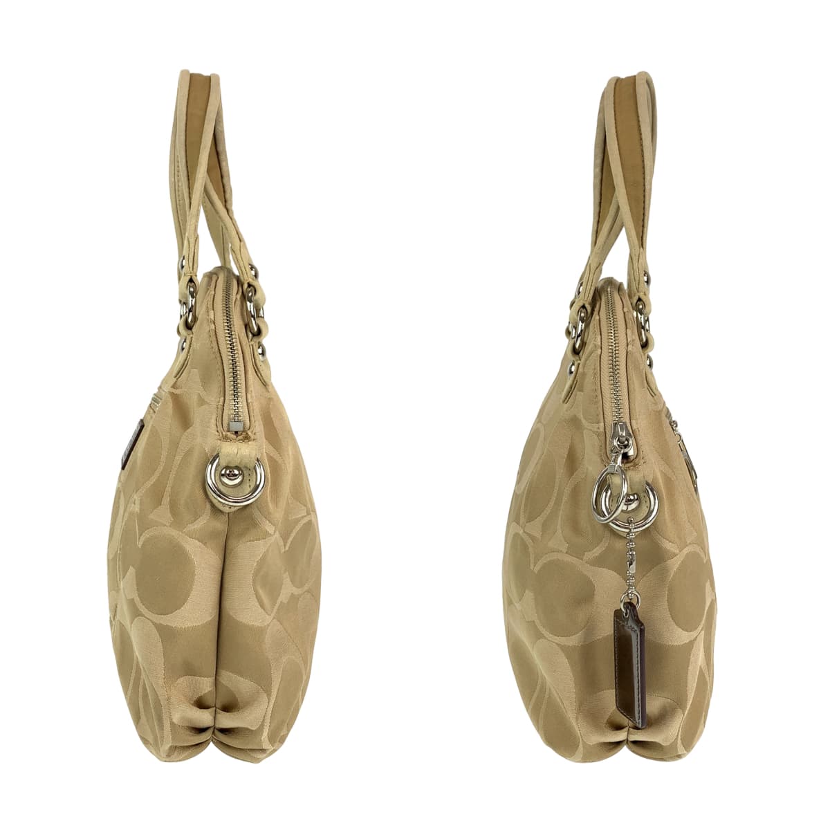 12642
COACH コーチ シグネチャー ポピー ベージュ キャンバス 18708 ショルダーバック ハンドバッグ 2way 斜め掛け可能  レディース