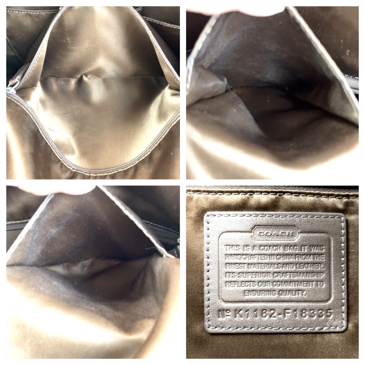12640
COACH コーチ シグネチャー ラウラ ベージュ ブラウン キャンバス / レザー F18335 トートバッグ ショルダーバッグ  レディース AB5