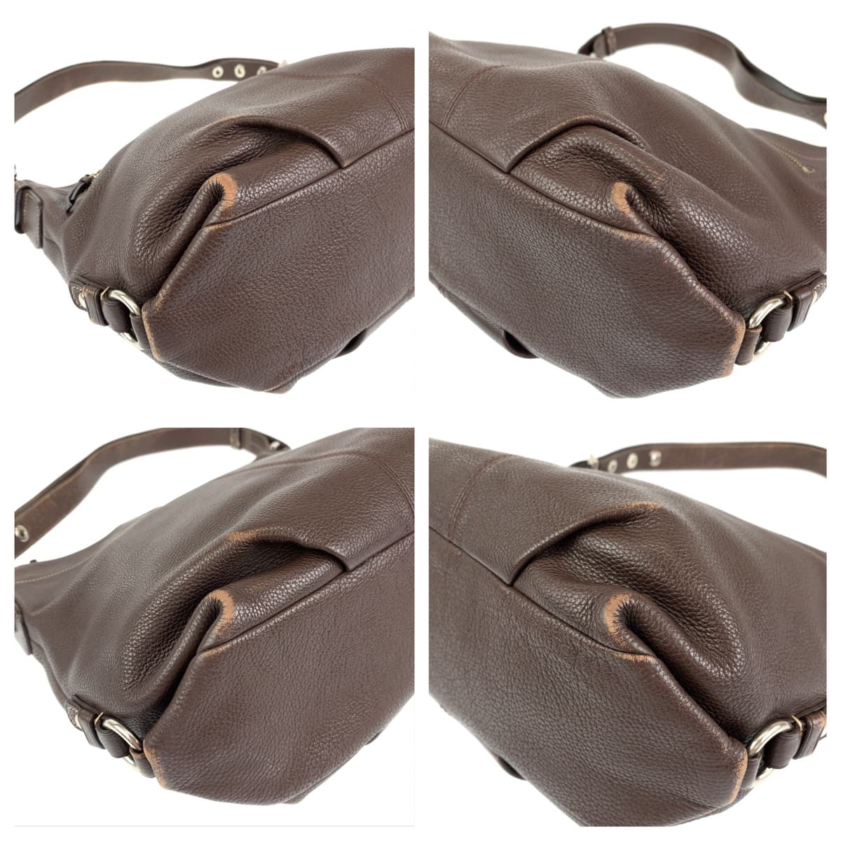 12636
 COACH Brown Leather F15064 Hobo Shoulder Bag, 2-way, Crossbody, Women's