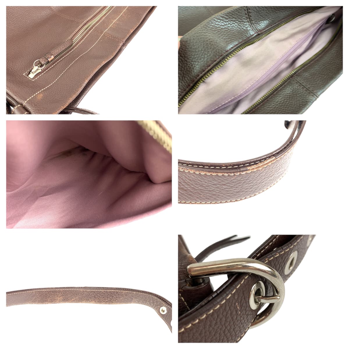 12636
 COACH Brown Leather F15064 Hobo Shoulder Bag, 2-way, Crossbody, Women's