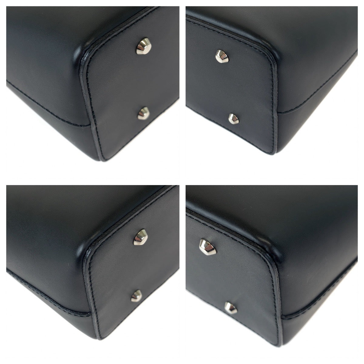 10305
BURBERRY バーバリー 中チェック柄 ブラック レザー トートバッグ ハンドバッグ  レディース