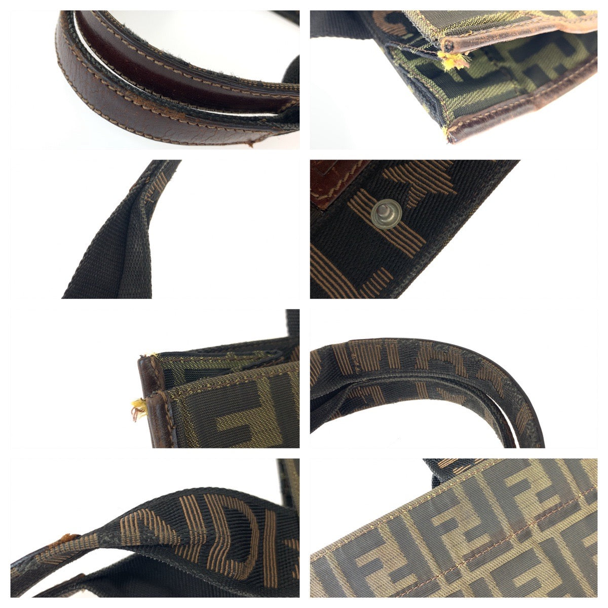 H-00435
FENDI フェンディ ズッカ ブラウン 茶 キャンバス / レザー 2454/26555/98 トートバッグ 折り畳み 買い物バッグ  メンズ