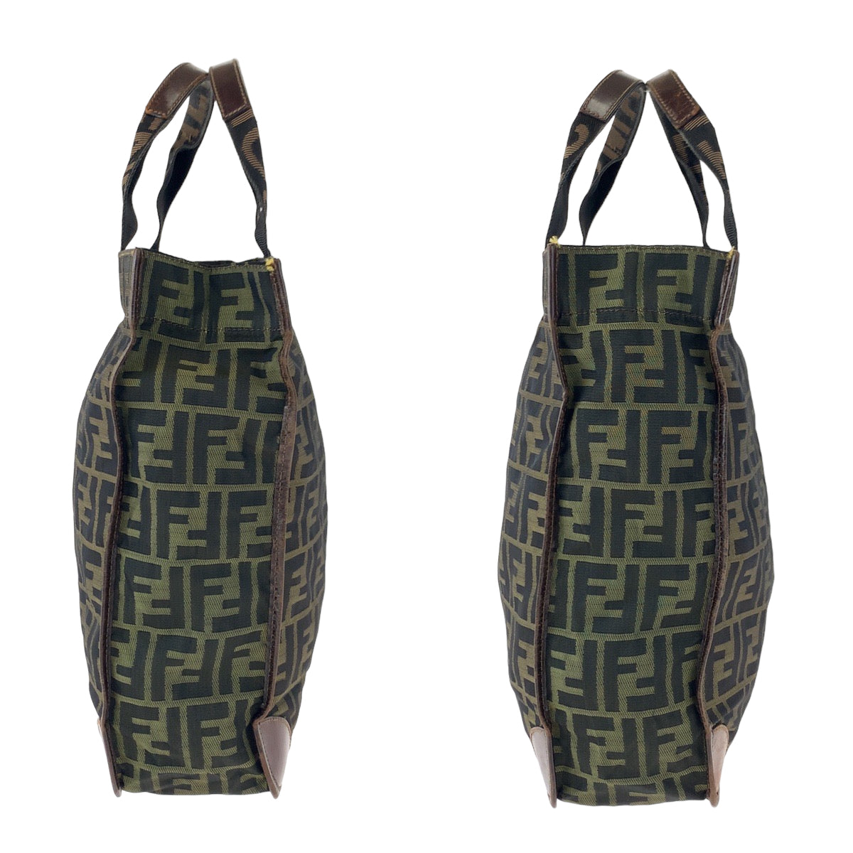 H-00435
FENDI フェンディ ズッカ ブラウン 茶 キャンバス / レザー 2454/26555/98 トートバッグ 折り畳み 買い物バッグ  メンズ