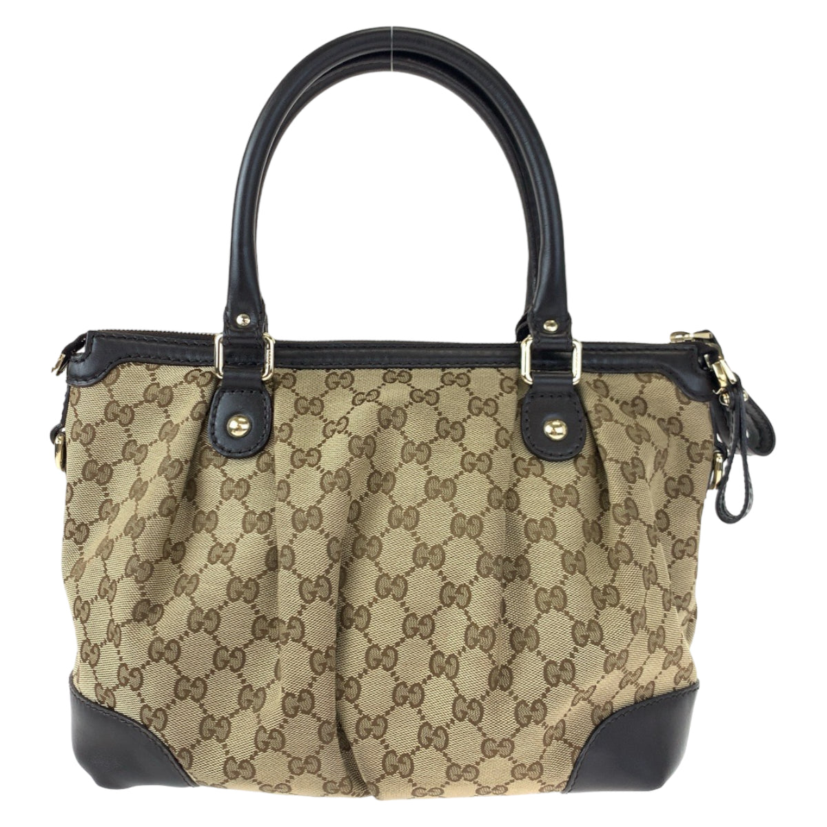 H-00438
GUCCI グッチ スーキー インターロッキング ブラウン 茶 GGキャンバス / レザー 247902 2way ショルダーバッグ トートバッグ  レディース