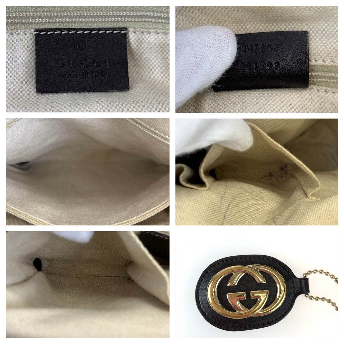 H-00438
GUCCI グッチ スーキー インターロッキング ブラウン 茶 GGキャンバス / レザー 247902 2way ショルダーバッグ トートバッグ  レディース