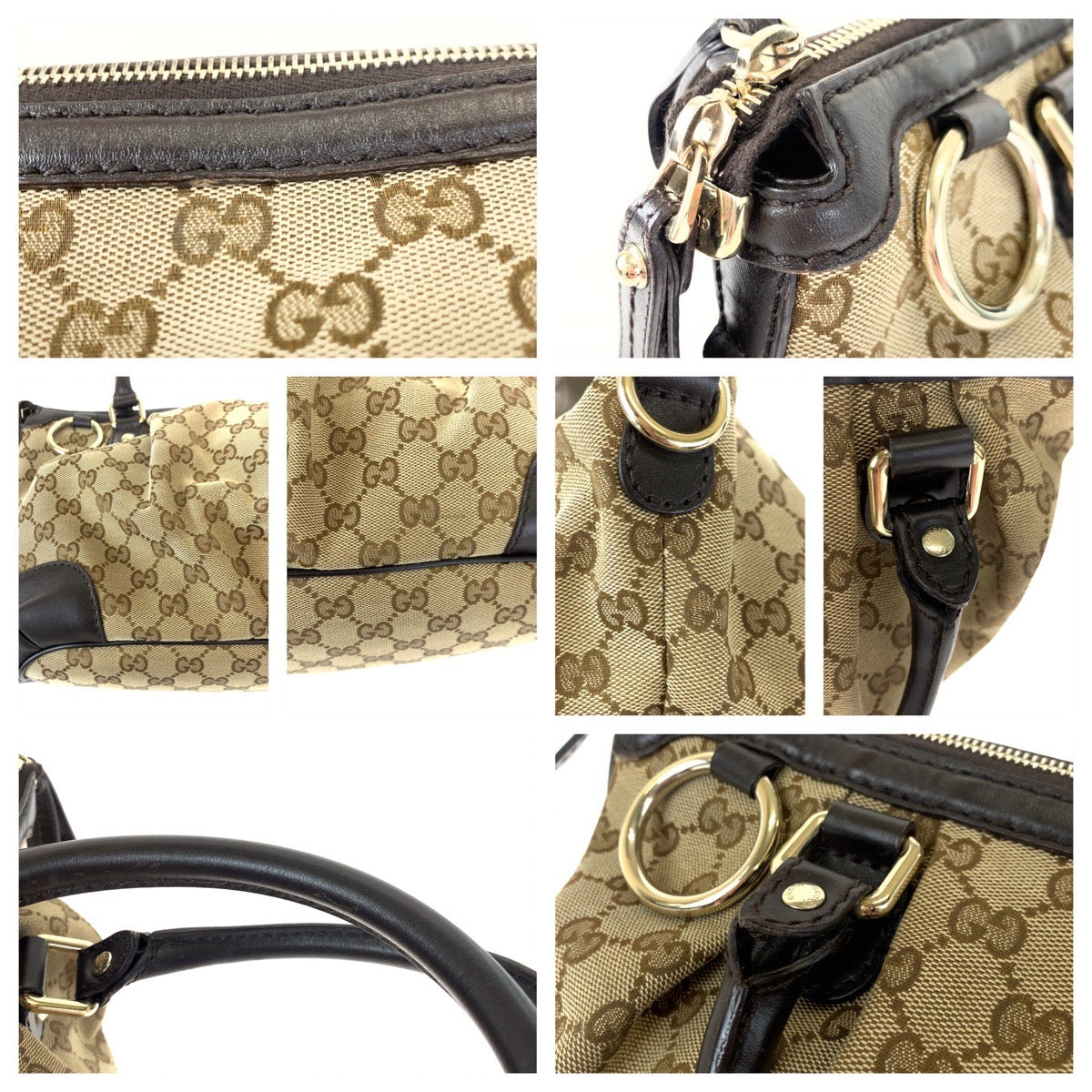 H-00438
GUCCI グッチ スーキー インターロッキング ブラウン 茶 GGキャンバス / レザー 247902 2way ショルダーバッグ トートバッグ  レディース