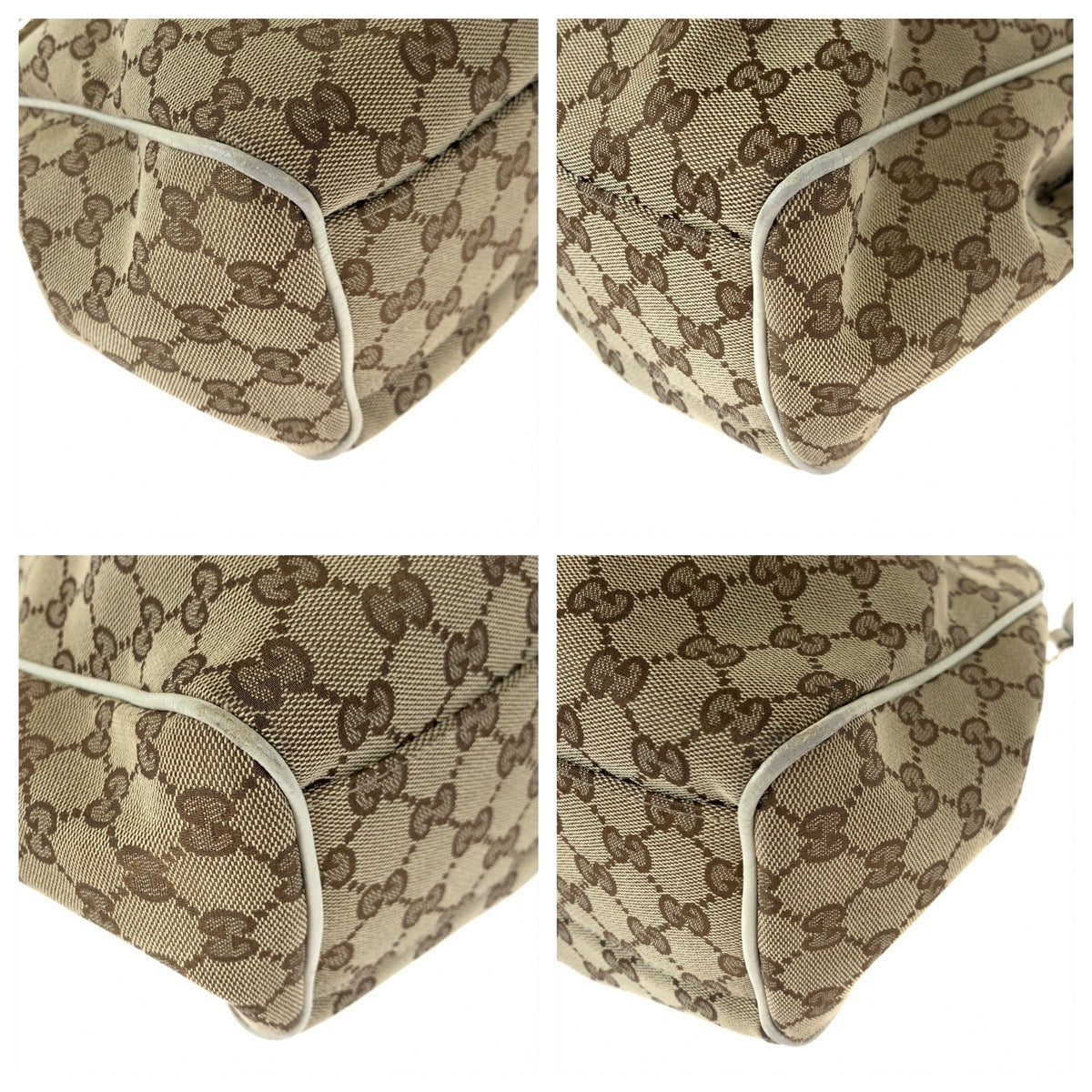 H-00439
GUCCI グッチ スーキー ブラウン 茶 ホワイト 白 GGキャンバス / レザー 211944 ショルダーバッグ ハンドバッグ トートバッグ  レディース
