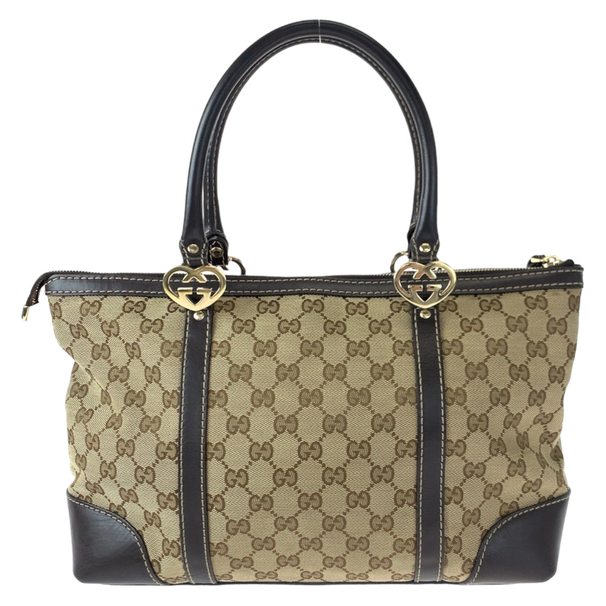 H-00440
GUCCI グッチ ラブリー ブラウン 茶 GGキャンバス / レザー 257069 トートバッグ ハンドバッグ ショルダーバッグ  レディース